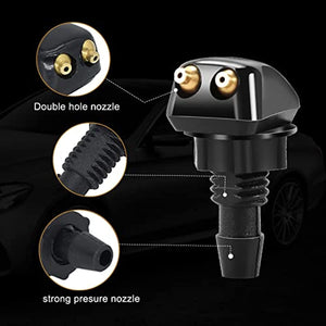 Planet Gates Black / 2 PCS #2 Vehicle's Windshield Washer Nozzle With 2pcs Straight Pillar Nozzle