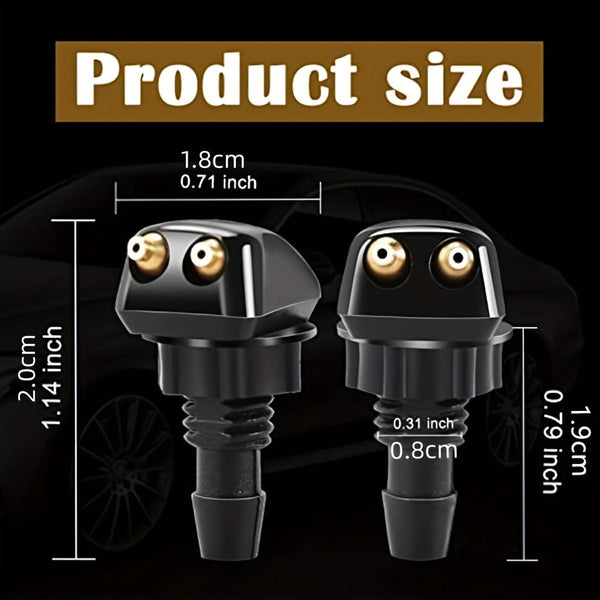 Planet Gates Black / 2 PCS #2 Vehicle's Windshield Washer Nozzle With 2pcs Straight Pillar Nozzle