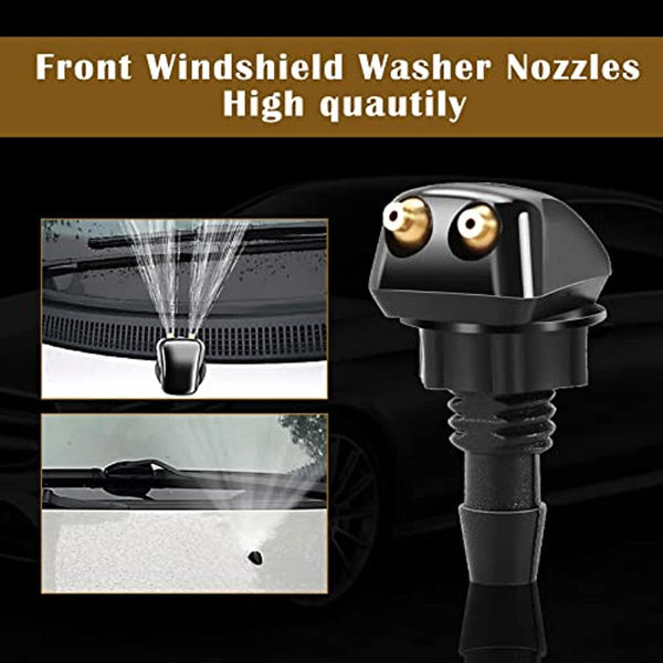 Planet Gates Black / 2 PCS #2 Vehicle's Windshield Washer Nozzle With 2pcs Straight Pillar Nozzle