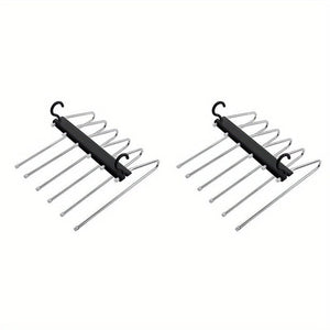 Planet Gates Black / 2 Sets 1pc/2pcs Multifunctional Stainless Steel Pants Rack - Foldable, Seamless, and Anti-Slip - Perfect for Hanging and Drying Clothes