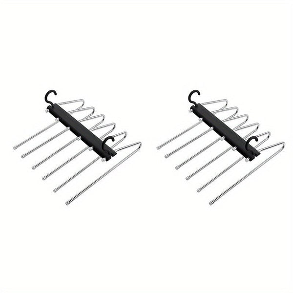 Planet Gates Black / 2 Sets 1pc/2pcs Multifunctional Stainless Steel Pants Rack - Foldable, Seamless, and Anti-Slip - Perfect for Hanging and Drying Clothes
