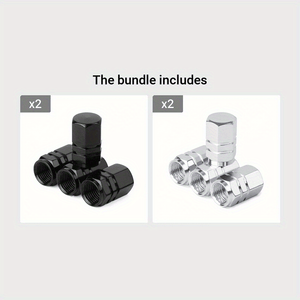 Planet Gates Black*2+Silvery*2 4pcs Car Valve Cap, Valve Cover, Aluminum Alloy Tire Valve Covers, Cool Modification