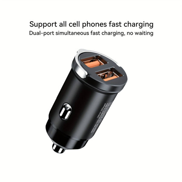 Planet Gates Black 200w Car Fast Charger Car Charger Metal Car Charger Dual USB Car Charger Fast Charger Mini Fast Charger Pull Ring Car Charger Qc Fast Charger