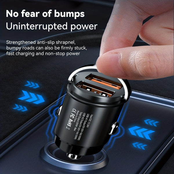 Planet Gates Black 200w Car Fast Charger Car Charger Metal Car Charger Dual USB Car Charger Fast Charger Mini Fast Charger Pull Ring Car Charger Qc Fast Charger
