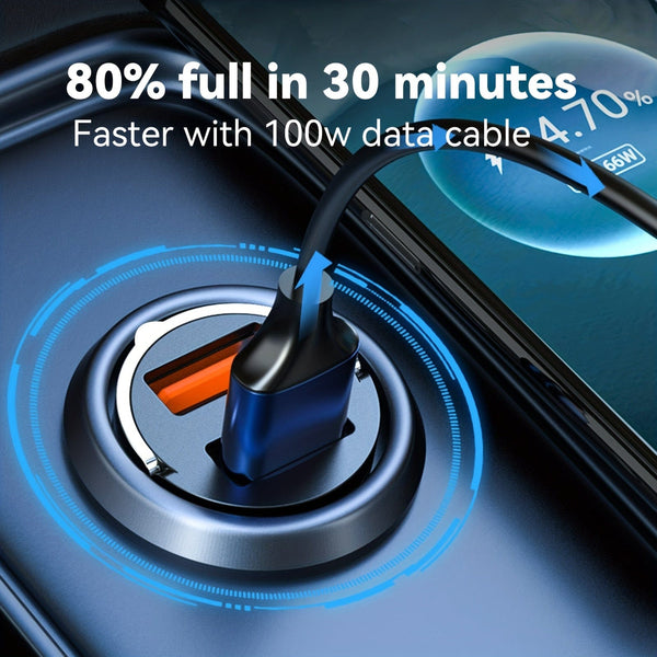 Planet Gates Black 200w Car Fast Charger Car Charger Metal Car Charger Dual USB Car Charger Fast Charger Mini Fast Charger Pull Ring Car Charger Qc Fast Charger