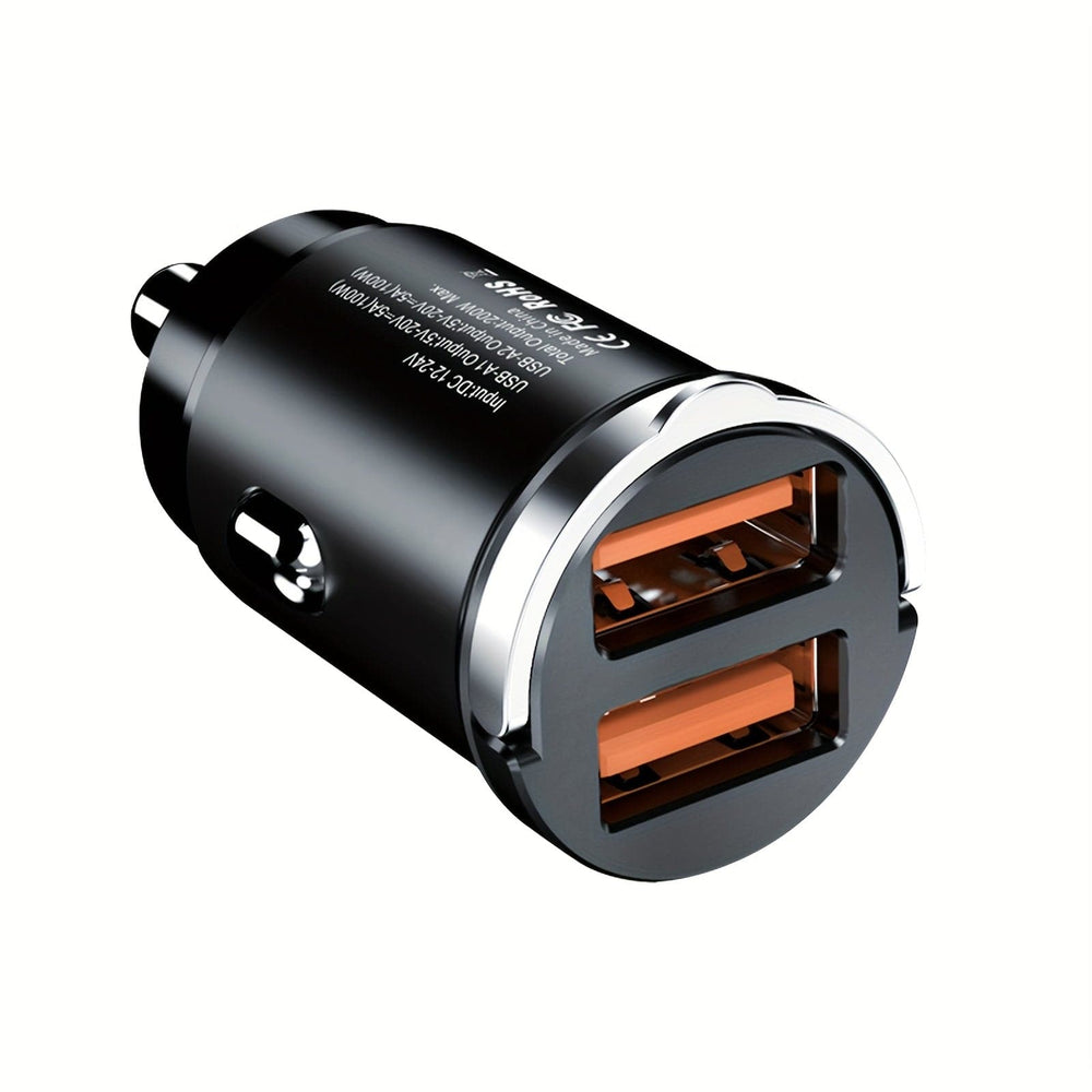 Planet Gates Black 200w Car Fast Charger Car Charger Metal Car Charger Dual USB Car Charger Fast Charger Mini Fast Charger Pull Ring Car Charger Qc Fast Charger