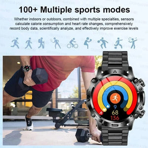 Planet Gates Black 2024 AI Medical Diagnosis Smart Watch Bluetooth Call Blood Sugar Blood Lipid Uric Acid Monitor HRV ECG Smartwatch For Men Women