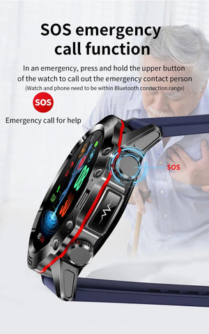 Planet Gates Black 2024 AI Medical Diagnosis Smart Watch Bluetooth Call Blood Sugar Blood Lipid Uric Acid Monitor HRV ECG Smartwatch For Men Women