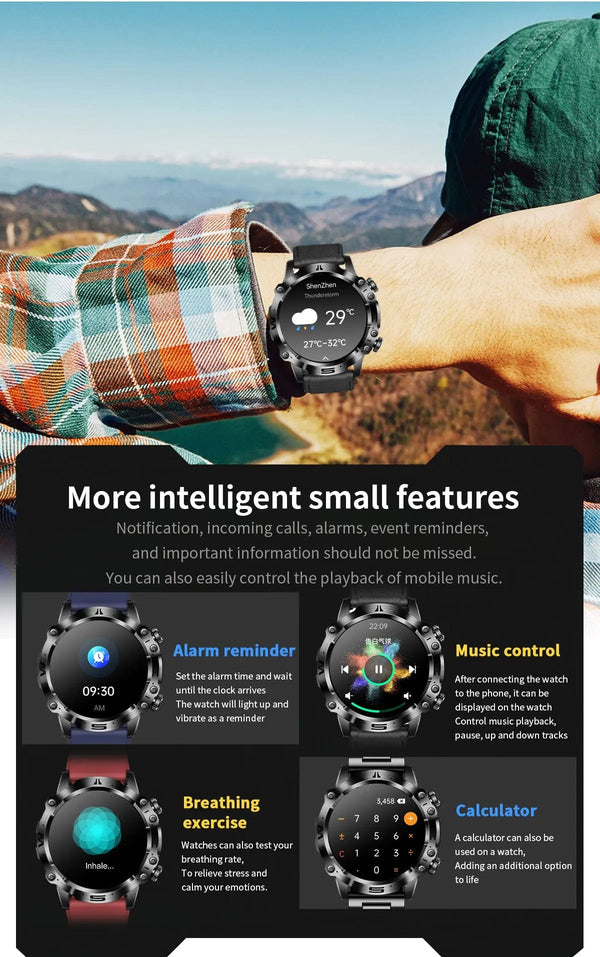 Planet Gates Black 2024 AI Medical Diagnosis Smart Watch Bluetooth Call Blood Sugar Blood Lipid Uric Acid Monitor HRV ECG Smartwatch For Men Women