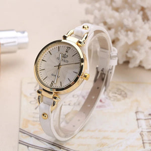 Planet Gates black 2024 Quartz Watch Women PU Leather Thin Strap Wristwatch Ladies Watches Solid Color Fashion Women Gift Watch Relojes Para Mujer