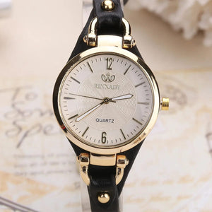 Planet Gates black 2024 Quartz Watch Women PU Leather Thin Strap Wristwatch Ladies Watches Solid Color Fashion Women Gift Watch Relojes Para Mujer