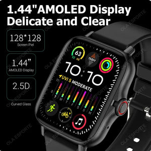 Planet Gates Black 2024 Smart Watch For Men Women Gift Full Touch Screen Sports Fitness Watches Bluetooth Calls Digital Smartwatch Wristwatch Men's