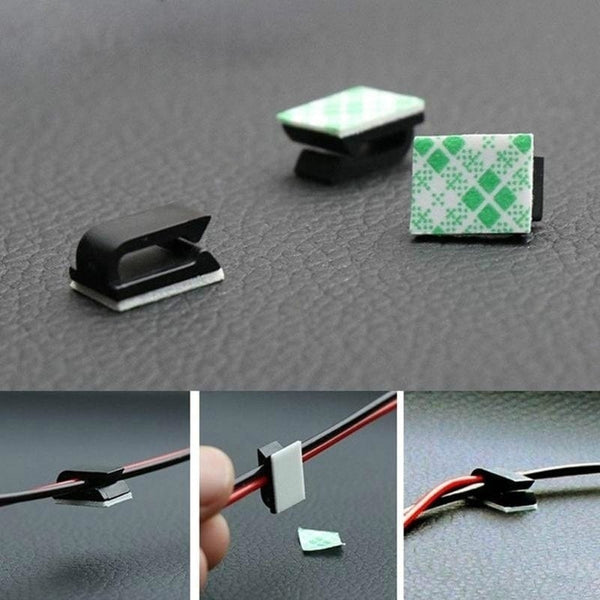 Planet Gates Black-20pcs 20pcs Self-adhesive Car Fixed Clip Car GPS Data Cable Light Cord Decorative Wire Fixing Organizer Wire Management Harness Clamp