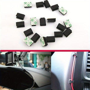 Planet Gates Black-20pcs 20pcs Self-adhesive Car Fixed Clip Car GPS Data Cable Light Cord Decorative Wire Fixing Organizer Wire Management Harness Clamp