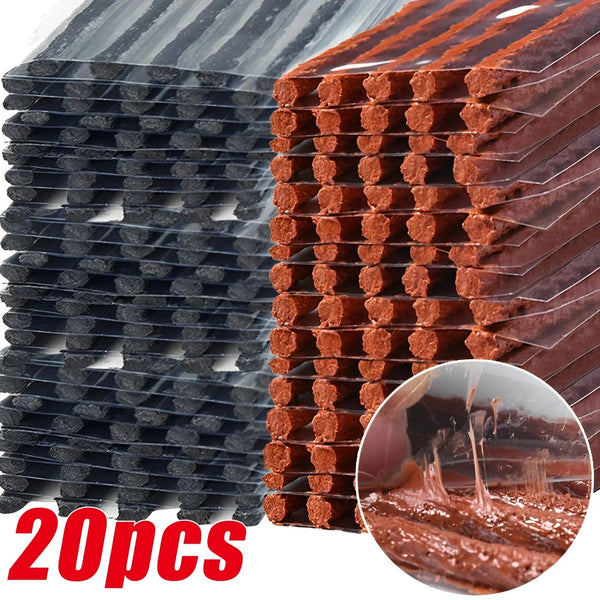 Planet Gates Black 20PCS Tire Repair Strips Car Moto Tubeless Tire Tyre Puncture Plug Seal Repairing Rubber Strips Repairing Tool Accessories