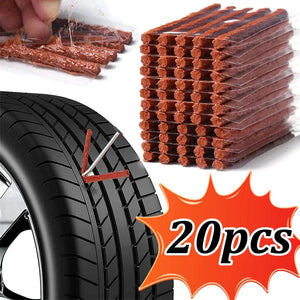 Planet Gates Black 20PCS Tire Repair Strips Car Moto Tubeless Tire Tyre Puncture Plug Seal Repairing Rubber Strips Repairing Tool Accessories