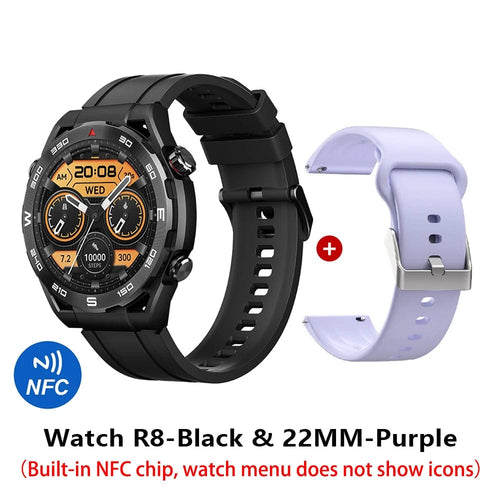Planet Gates Black 22MM-Purple HAYLOU Watch R8 Smartwatch 1.43'' AMOLED HD Display Smart Watch Bluetooth Call & Voice Assistant Mulitary-grade Toughness Watch