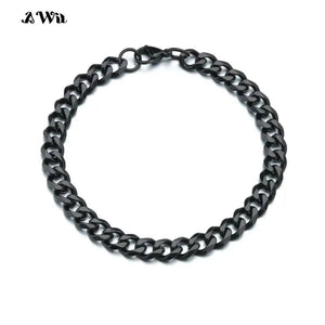 Planet Gates Black / 230mm / 9mm Width Awit Miniamlist Men Bracelet Gold Jewelry Street Style Stainless Steel 316L 18k Gold Plated Cuban Chain Bracelets For Women