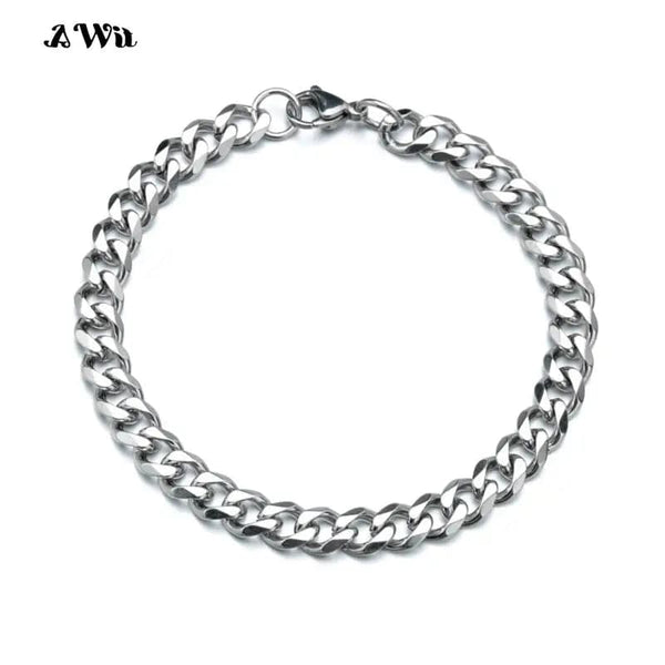 Planet Gates Black / 230mm / 9mm Width Awit Miniamlist Men Bracelet Gold Jewelry Street Style Stainless Steel 316L 18k Gold Plated Cuban Chain Bracelets For Women
