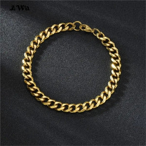 Planet Gates Black / 230mm / 9mm Width Awit Miniamlist Men Bracelet Gold Jewelry Street Style Stainless Steel 316L 18k Gold Plated Cuban Chain Bracelets For Women