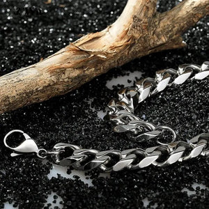 Planet Gates Black / 230mm / 9mm Width Awit Miniamlist Men Bracelet Gold Jewelry Street Style Stainless Steel 316L 18k Gold Plated Cuban Chain Bracelets For Women