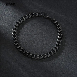 Planet Gates Black / 230mm / 9mm Width Awit Miniamlist Men Bracelet Gold Jewelry Street Style Stainless Steel 316L 18k Gold Plated Cuban Chain Bracelets For Women