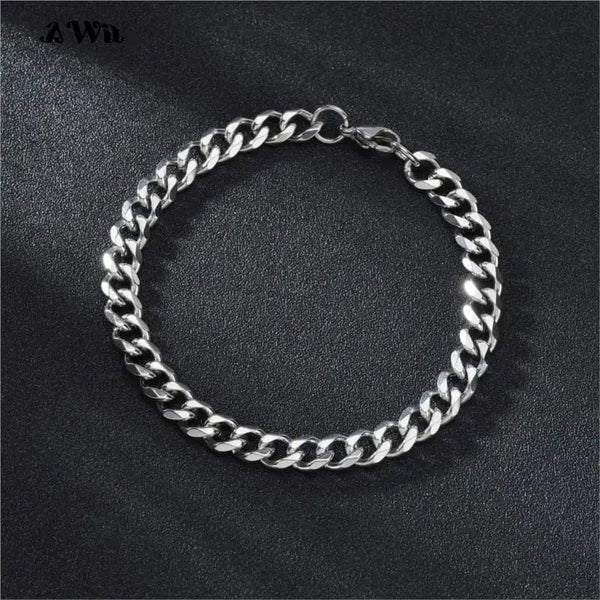 Planet Gates Black / 230mm / 9mm Width Awit Miniamlist Men Bracelet Gold Jewelry Street Style Stainless Steel 316L 18k Gold Plated Cuban Chain Bracelets For Women