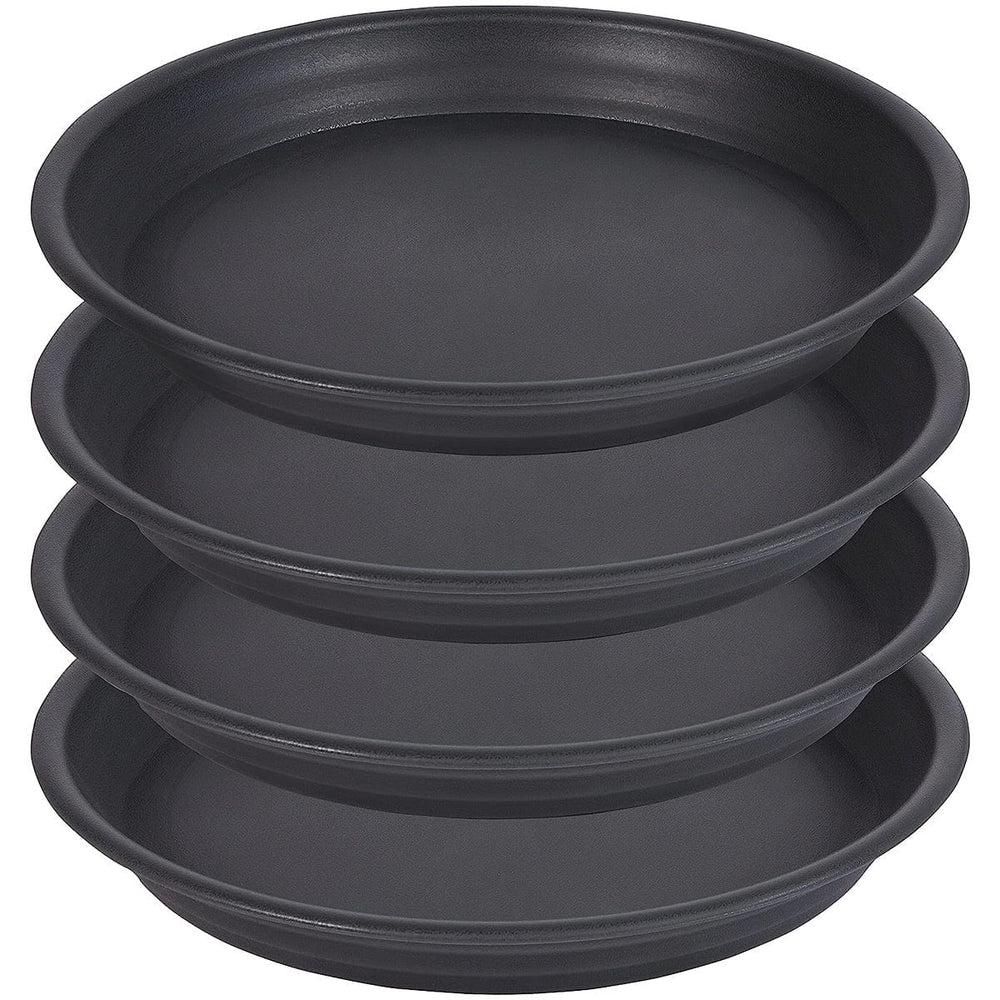 Planet Gates Black / 25.4cm 4 Packs, 30.48 Cm Plant Saucer, Heavy Duty Plant Saucer 30.48 Cm Round, Plastic Plant Water Tray For Pots, Plant Saucers For Indoors, Bird Bath Bowls (Black)