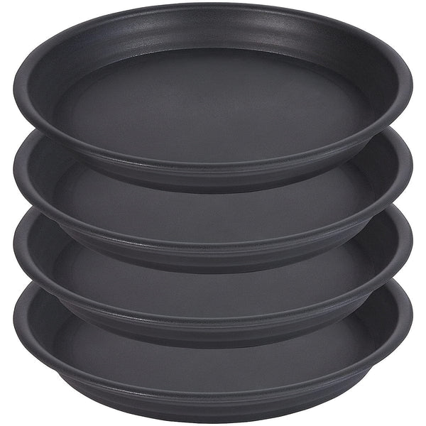 Planet Gates Black / 25.4cm 4 Packs, 30.48 Cm Plant Saucer, Heavy Duty Plant Saucer 30.48 Cm Round, Plastic Plant Water Tray For Pots, Plant Saucers For Indoors, Bird Bath Bowls (Black)