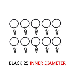 Planet Gates Black-25mm / 10pcs Curtain Hooks Hanging Clips Metal Clip Rustproof Curtain Rods holders Hangers Split Curtain Rings Buckles Eyelets Grommet Hook