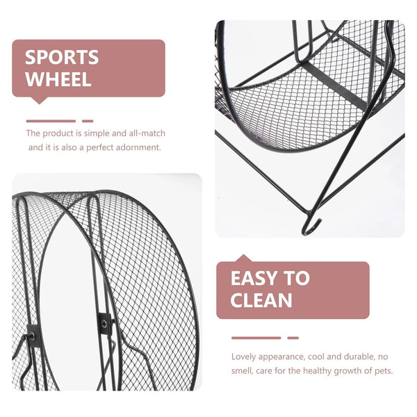 Planet Gates Black / 26X15X28.5CM Hamster Wheelexercise Running Silent Gerbil Large Roller Small Rat Metal Dwarf Hedgehog Chinchilla Quiet Runner -Random grids