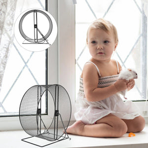 Planet Gates Black / 26X15X28.5CM Hamster Wheelexercise Running Silent Gerbil Large Roller Small Rat Metal Dwarf Hedgehog Chinchilla Quiet Runner -Random grids