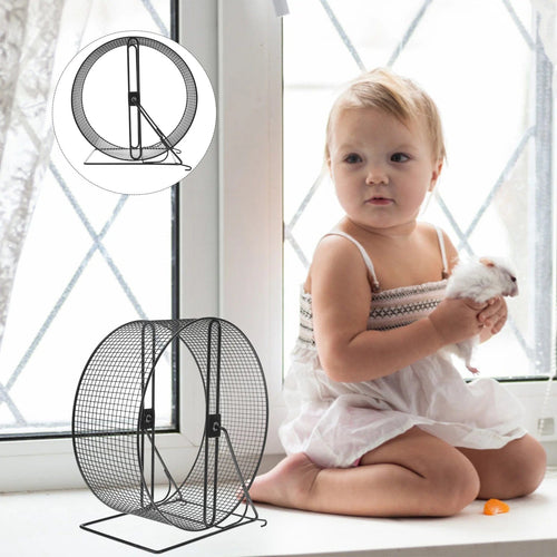 Planet Gates Black / 26X15X28.5CM Hamster Wheelexercise Running Silent Gerbil Large Roller Small Rat Metal Dwarf Hedgehog Chinchilla Quiet Runner -Random grids
