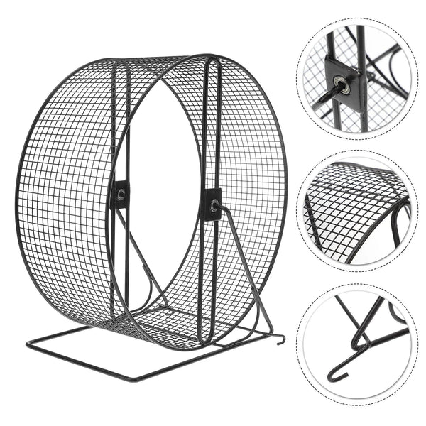 Planet Gates Black / 26X15X28.5CM Hamster Wheelexercise Running Silent Gerbil Large Roller Small Rat Metal Dwarf Hedgehog Chinchilla Quiet Runner -Random grids