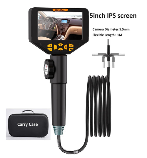 Planet Gates black / 2m 3.9mm/5.5mm/8.5mm Articulating Borescope 2 Way 420 Degree Steering Industrial Endoscope 5"  IPSScreen Waterproof Video Camera Fo