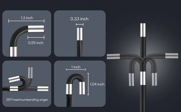 Planet Gates black / 2m 3.9mm/5.5mm/8.5mm Articulating Borescope 2 Way 420 Degree Steering Industrial Endoscope 5"  IPSScreen Waterproof Video Camera Fo