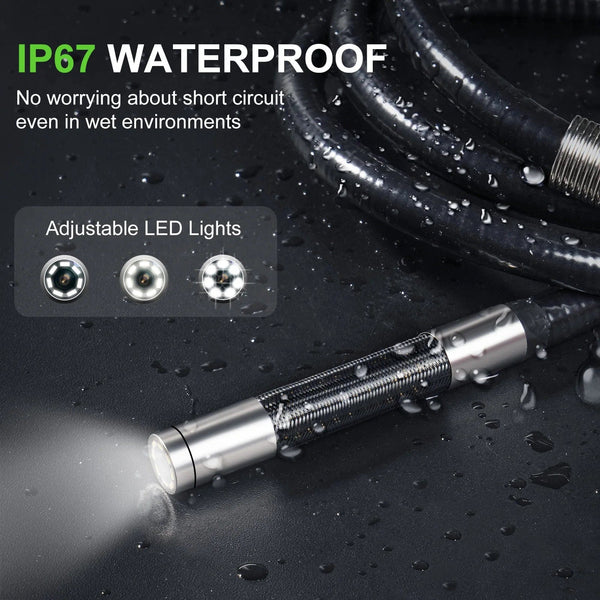 Planet Gates black / 2m 3.9mm/5.5mm/8.5mm Articulating Borescope 2 Way 420 Degree Steering Industrial Endoscope 5"  IPSScreen Waterproof Video Camera Fo