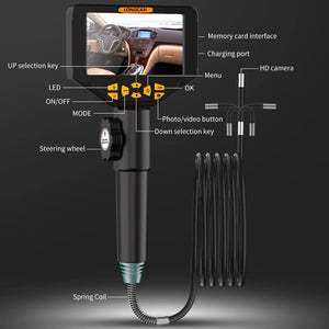 Planet Gates black / 2m 3.9mm/5.5mm/8.5mm Articulating Borescope 2 Way 420 Degree Steering Industrial Endoscope 5"  IPSScreen Waterproof Video Camera Fo