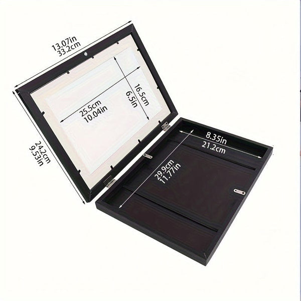 Planet Gates Black 2pcs 2pcs/set Art Frames, A4 Front Open Picture Frames, Wooden Wall-mounted Frames, Modern Home Transparent Frames, Flip Wooden Magnetic Frames, For Storing And Displaying Artworks, Graffiti, Awards, And Certificates,