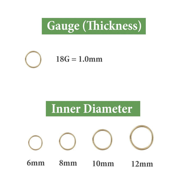 Planet Gates Black 2pcs / 3Pairs  6 8 10mm 2/6PCS Seamless 316L Stainless Steel Classic Nose Ring for Men Women Hoop Earrings Septum Helix Tragus Ear Piercing Jewelry 18G