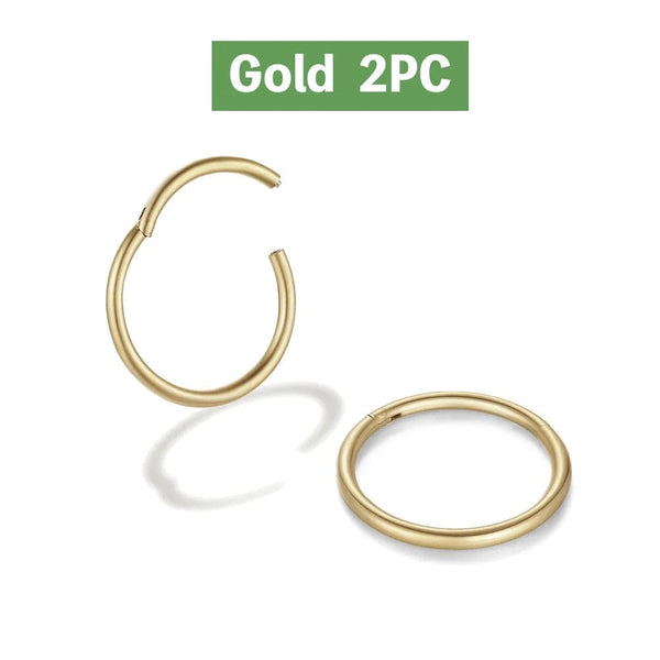 Planet Gates Black 2pcs / 3Pairs  6 8 10mm 2/6PCS Seamless 316L Stainless Steel Classic Nose Ring for Men Women Hoop Earrings Septum Helix Tragus Ear Piercing Jewelry 18G