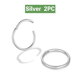 Planet Gates Black 2pcs / 3Pairs  6 8 10mm 2/6PCS Seamless 316L Stainless Steel Classic Nose Ring for Men Women Hoop Earrings Septum Helix Tragus Ear Piercing Jewelry 18G