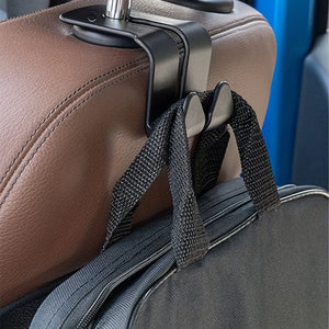 Planet Gates Black 2pcs Car Seat Back Multi-functional Hook Double Hook Storage Car Hook