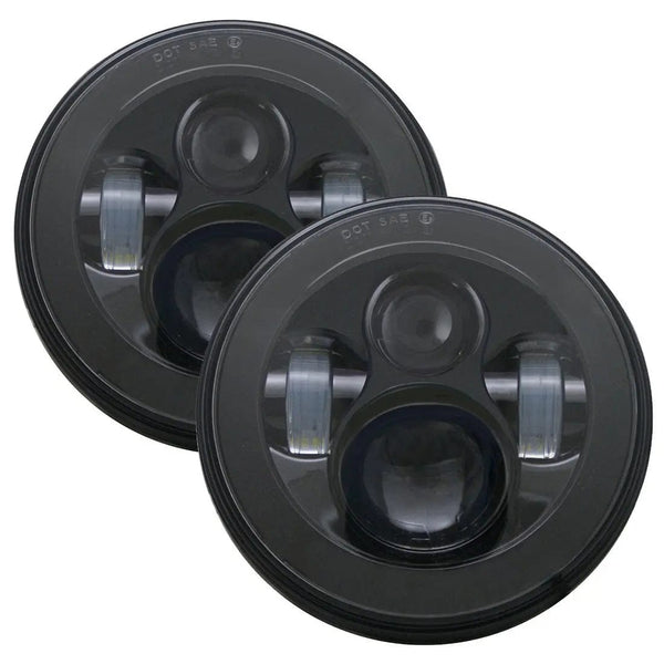 Planet Gates Black 2pcs / CHINA 2pcs Car 7" Headlight for Land Rover Defender 90 110 Round LED Headlights Kit High Low Beam for Lada Niva 4X4 Offroad Accessory