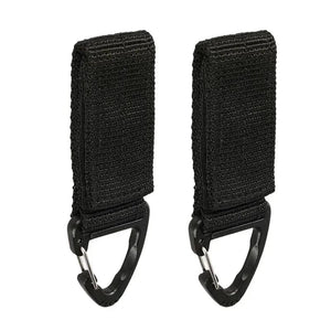Planet Gates Black - 2pcs Outdoor Camping Carabiner Nylon Molle Tactical Backpack Key Hook Webbing Buckle System Belt Buckle Hanging Climbing Accessory
