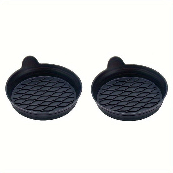 Planet Gates Black 2pcs/set Car Coaster, For Cup Holder, Silicone Universal Car Coaster, 6 Colors Available