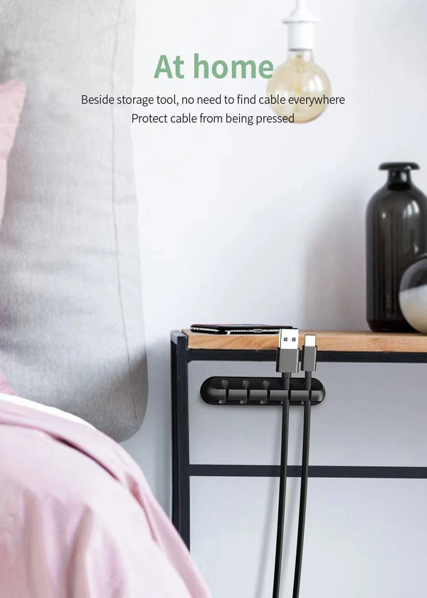 Planet Gates Black 3 hole NNBILI Cable Holder Clips Cable Organizer Silicone USB Cable Winder Management Clips Self Adhesive for Mouse Keyboard Headset