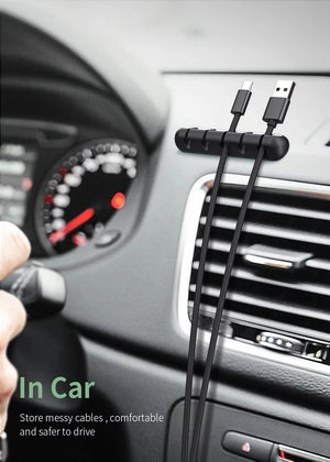 Planet Gates Black 3 hole NNBILI Cable Holder Clips Cable Organizer Silicone USB Cable Winder Management Clips Self Adhesive for Mouse Keyboard Headset