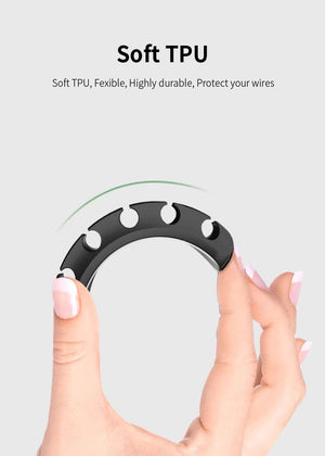 Planet Gates Black 3 hole NNBILI Cable Holder Clips Cable Organizer Silicone USB Cable Winder Management Clips Self Adhesive for Mouse Keyboard Headset