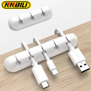 Planet Gates Black 3 hole NNBILI Cable Holder Clips Cable Organizer Silicone USB Cable Winder Management Clips Self Adhesive for Mouse Keyboard Headset